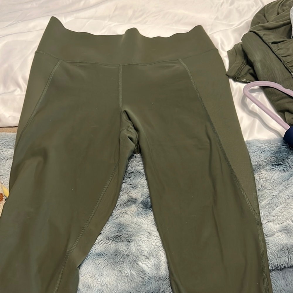 Army green compression leggings
